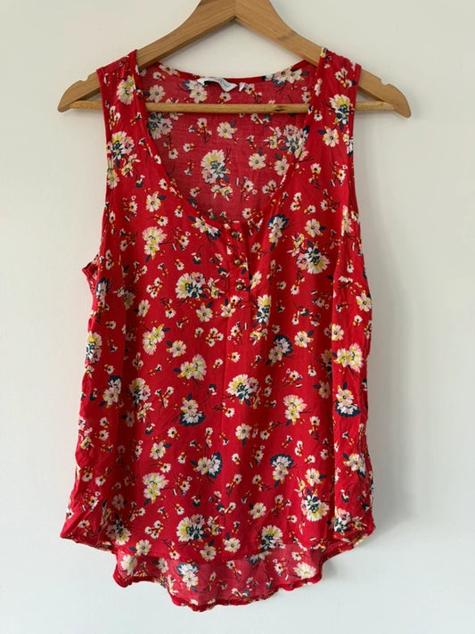 Vintage New Look Red Floral Cami Top, preloved