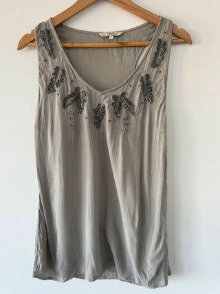 Next Grey Beaded Cami Top, preloved