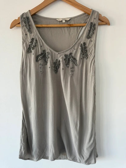 Next Grey Beaded Cami Top, preloved