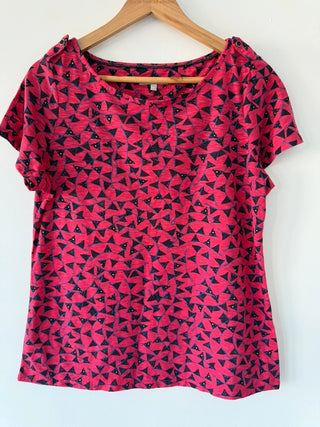 Per Una Flag Print Pink T Shirt, preloved