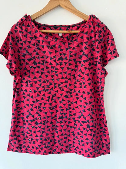 Per Una Flag Print Pink T Shirt, preloved