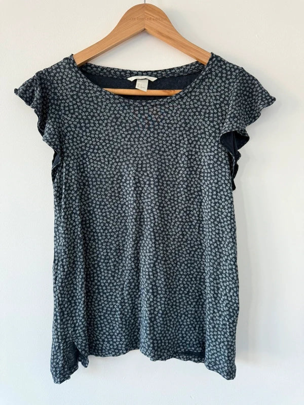 H&M Navy Floral T Shirt, preloved