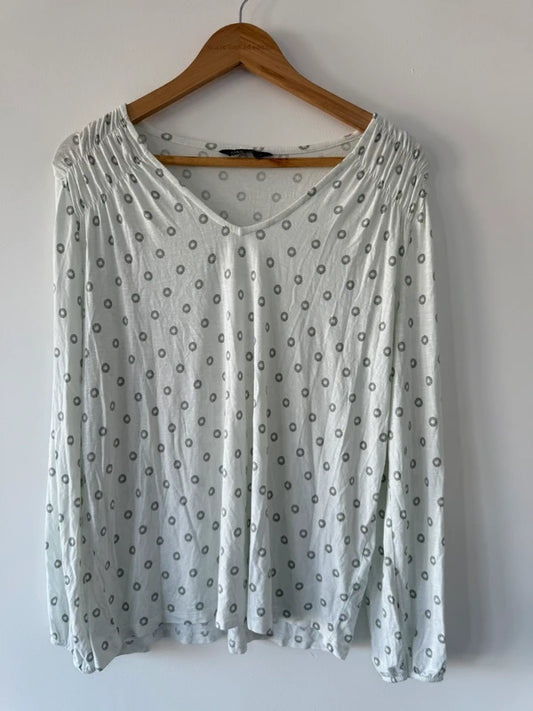 Marks and Spencer’s White Patterned Long Sleeve Top, preloved
