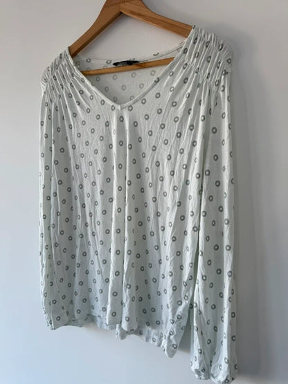 Marks and Spencer’s White Patterned Long Sleeve Top, photo 2 of 3