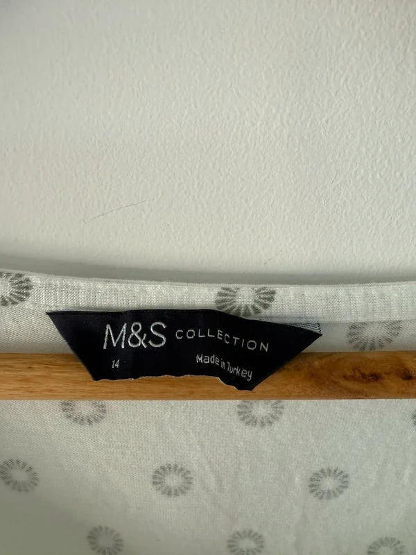 Marks and Spencer’s White Patterned Long Sleeve Top, photo 3 of 3