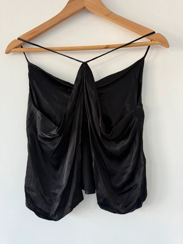 Zara Black Silky Crop Top, photo 2 of 3