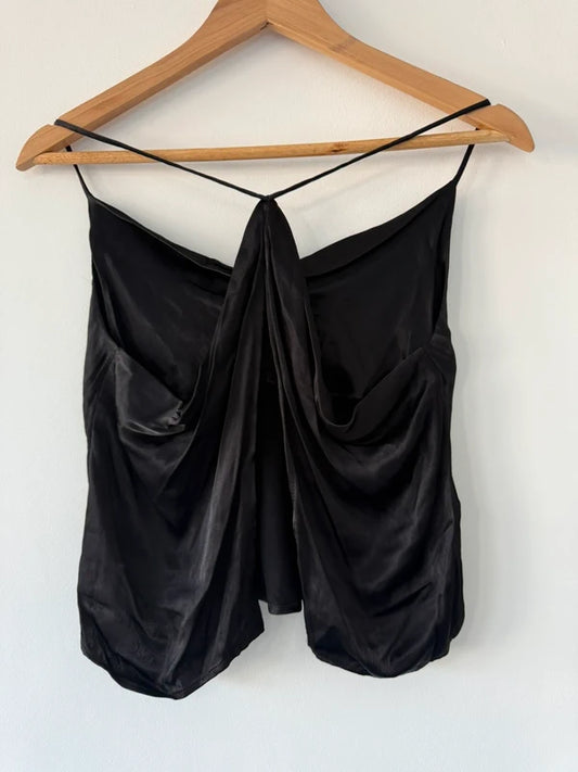 Zara Black Silky Crop Top, photo 2 of 3