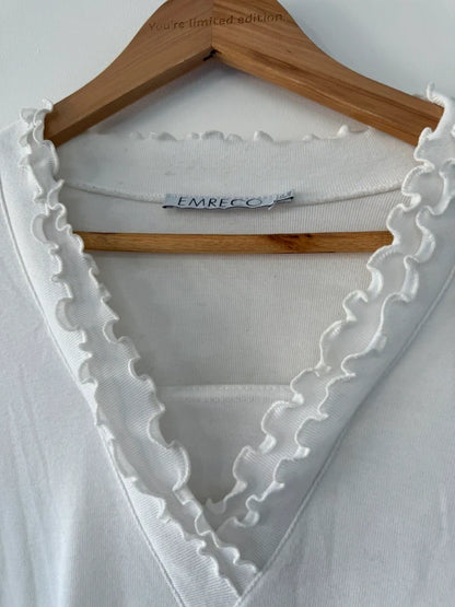 Emerco Vintage Style White Frilly Top, photo 2 of 4