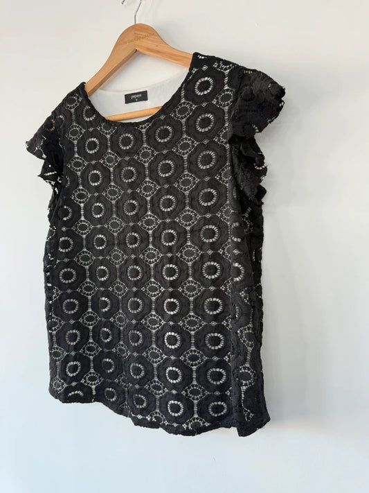 Papaya Black Lace Detail Top, photo 2 of 3