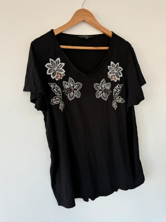 Love Tees Black Flower T Shirt, photo 2 of 4