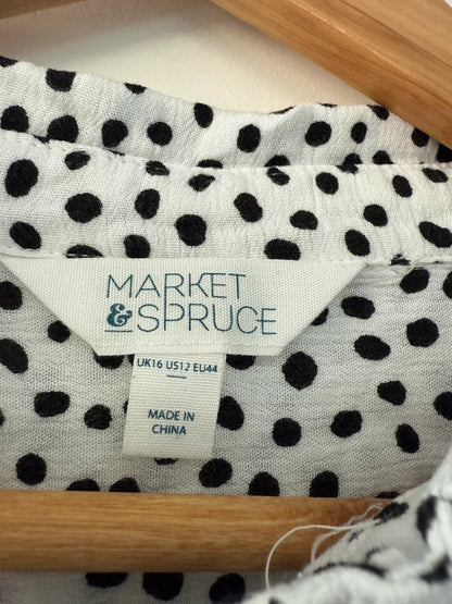 Market and Spruce Whit and Black Spotted Shirt, photo 3 of 4