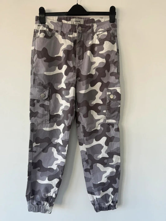 New Look Denim Cargo Cameo Grey Jeans, preloved