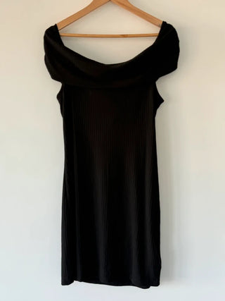 New Black Ribbed Summer Dress Size 16 New, preloved