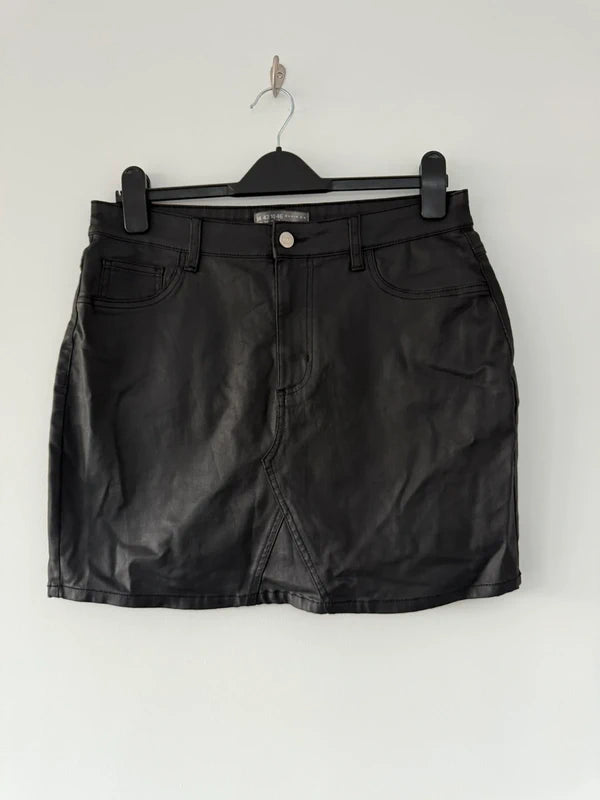 Primark Leather Style Black Skirt, preloved