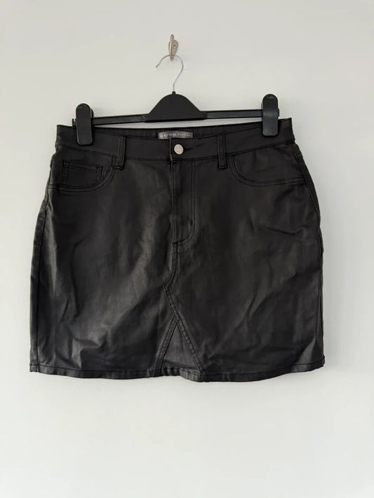 Primark Leather Style Black Skirt, preloved