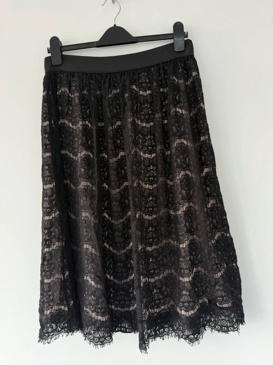 George Midi Black Lace Skirt Size 12 New with Tags, preloved