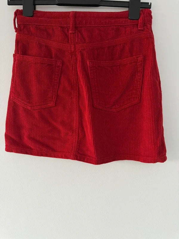 Topshop Moto Orange Cord Style Skirt, photo 3 of 3