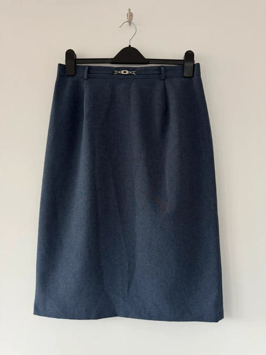 Navy Midi Work Skirt, preloved