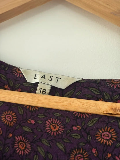 East Purple Floral Patterned Dress, photo 3 of 5