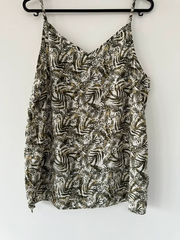 Peacocks Green Printed Cami Top, preloved