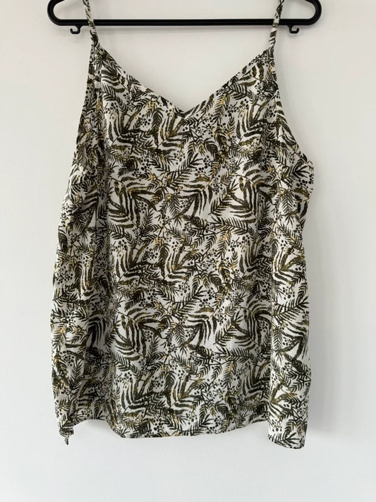 Peacocks Green Printed Cami Top, preloved