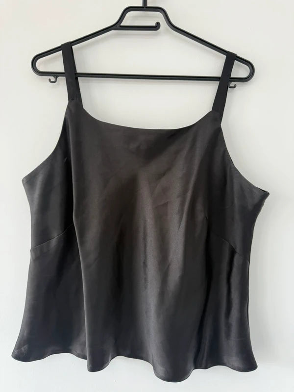 Fosby Black Silky Style Camo Top, preloved