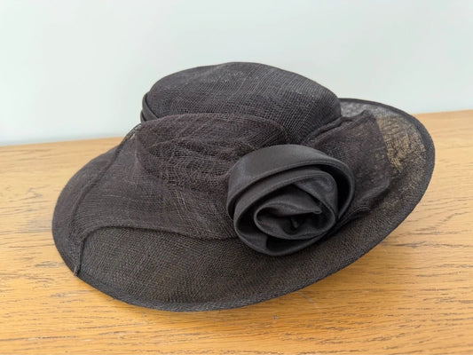BHS Black Wedding Occasion Hat, preloved