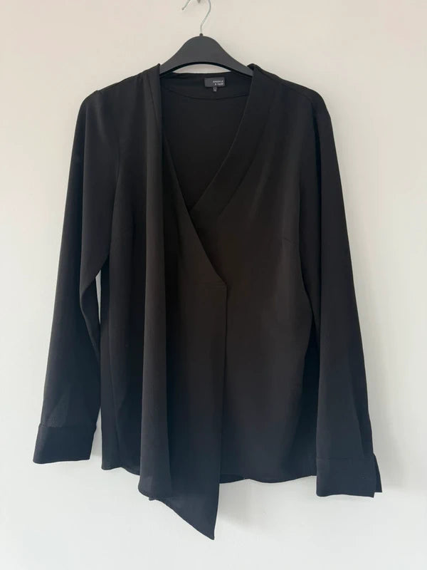 Sparkle and Fade Black Crossover Blouse, preloved