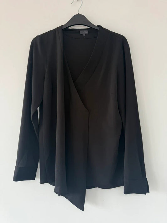 Sparkle and Fade Black Crossover Blouse, preloved