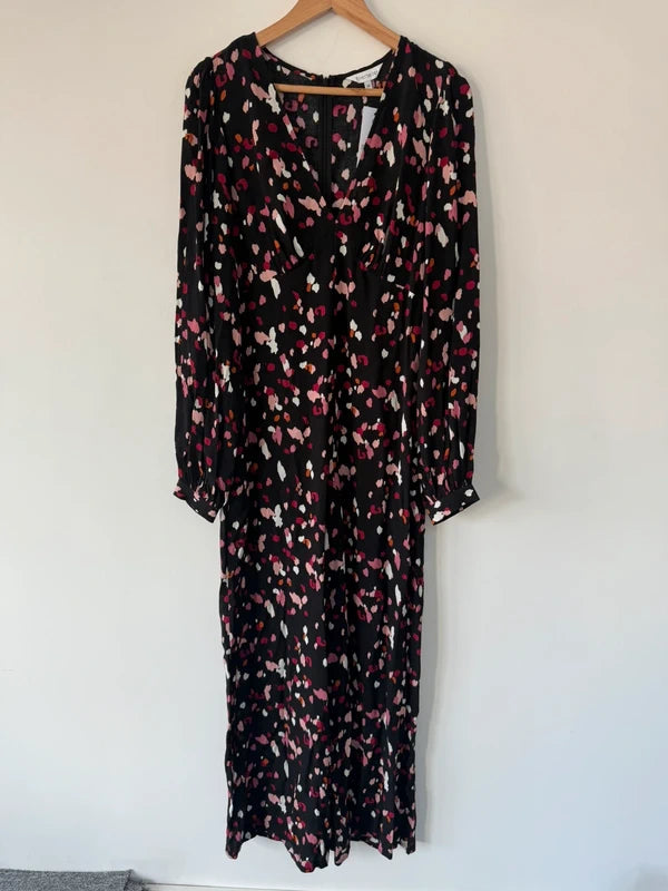 Everbelle Black Leopard Print Jumpsuit, preloved