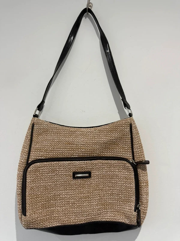 Black and Beige Draw Style Handbag, photo 2 of 3