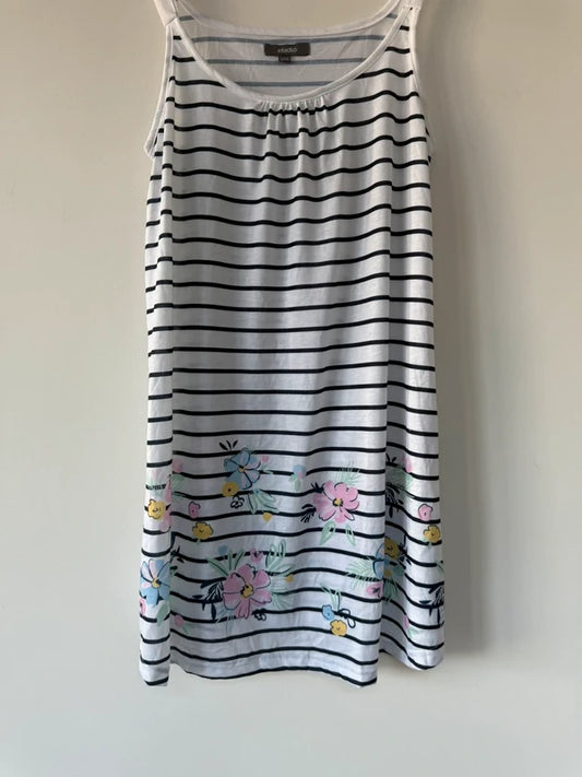 Studio White Striped Floral Summer Dress, photo 2 of 4