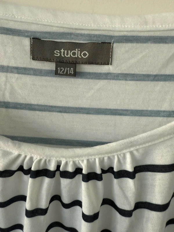 Studio White Striped Floral Summer Dress, photo 4 of 4