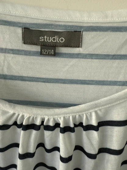 Studio White Striped Floral Summer Dress, photo 4 of 4
