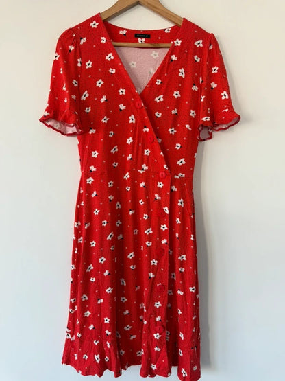 Roman Red Floral Button Summer Dress, photo 2 of 5