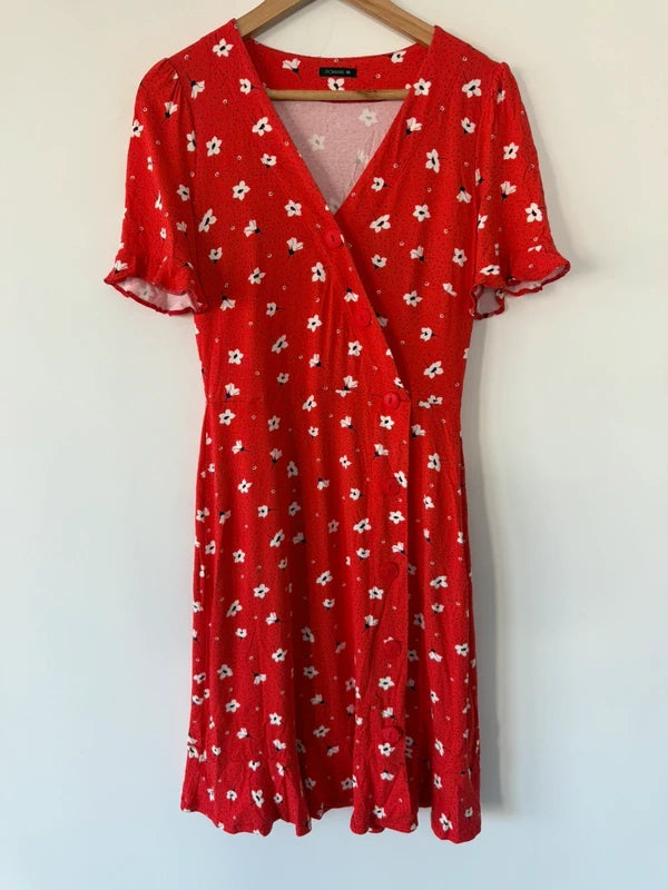 Roman Red Floral Button Summer Dress, photo 4 of 5