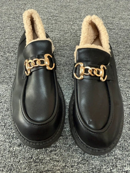 Shein Black Platform Loafer Style Shoes, photo 2 of 5