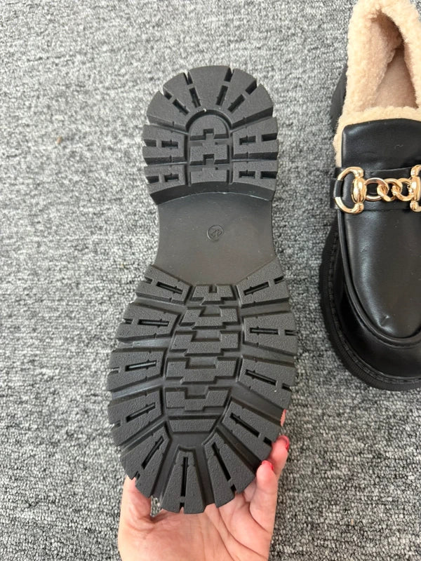 Shein Black Platform Loafer Style Shoes, photo 3 of 5