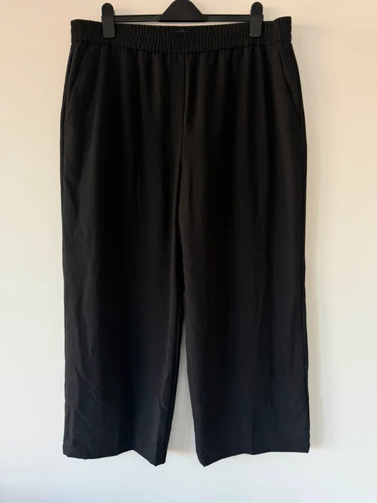 M&S Black Wide Legged Trousers, preloved