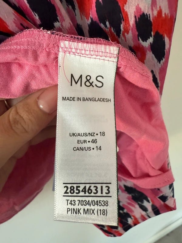 M&S Pink Patterned Blouse, photo 4 of 5