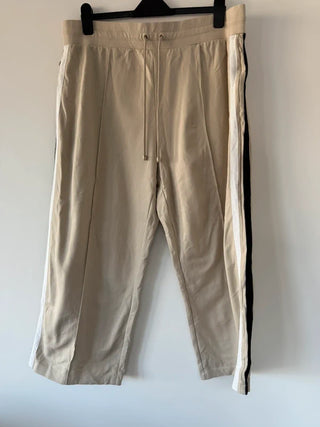 M&S Beige and Black Wide Legged Trousers Size 20 Short, preloved