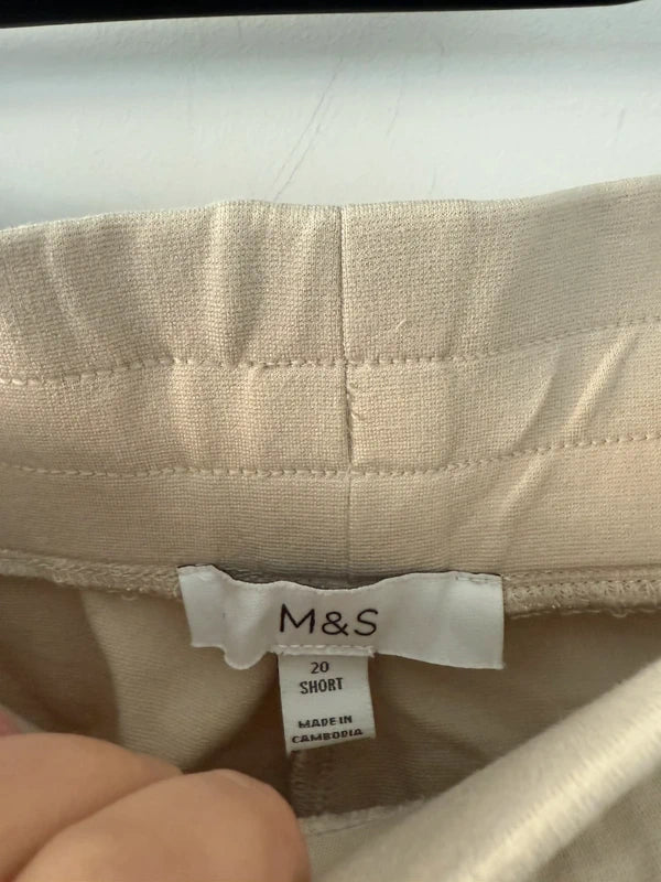 M&S Beige and Black Wide Legged Trousers Size 20 Short, photo 3 of 4