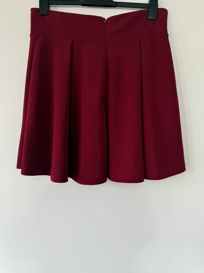 Shein Burgundy Gold Button Skirt, photo 3 of 4