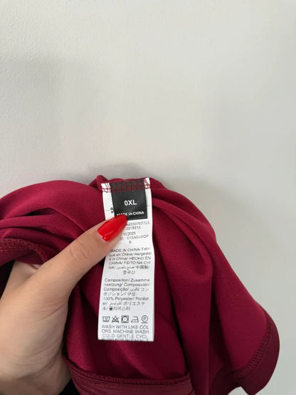 Shein Burgundy Gold Button Skirt, photo 4 of 4