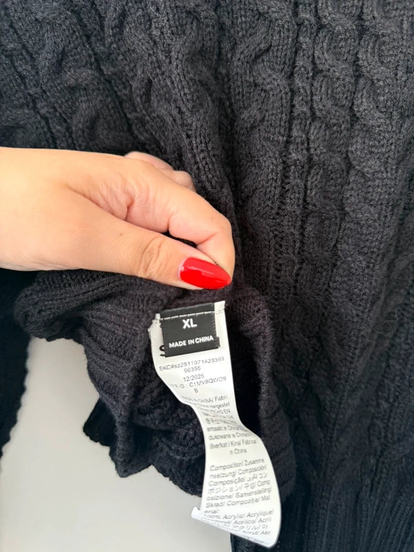 Shein Black Cable Knitted Jumper, photo 3 of 3