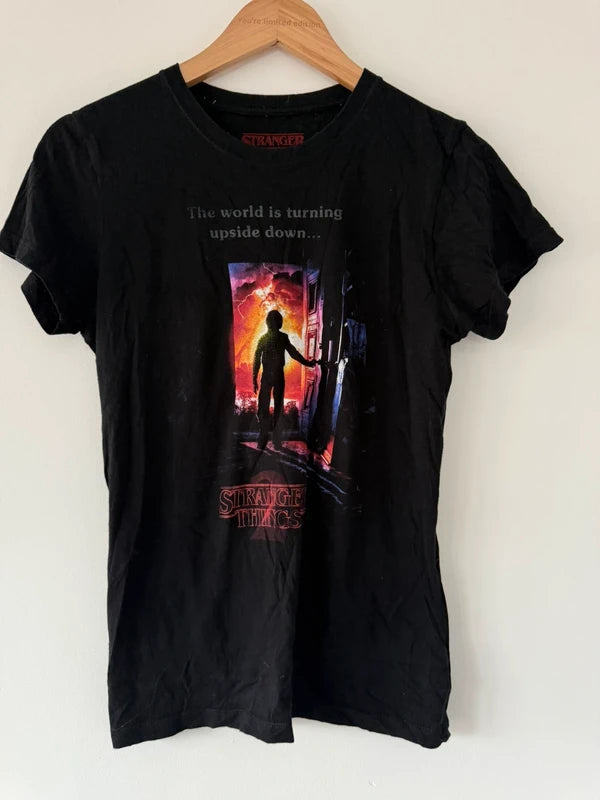 Stranger Things Black T Shirt, preloved