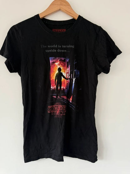 Stranger Things Black T Shirt, preloved