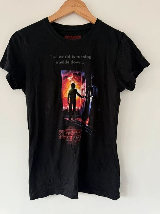Stranger Things Black T Shirt, preloved