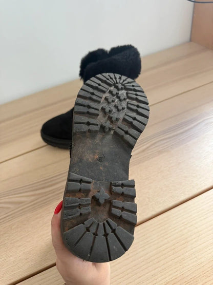 Black Fluffy Suede Boots, photo 3 of 4