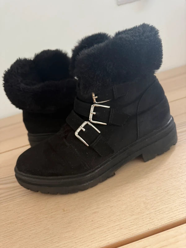Black Fluffy Suede Boots, photo 4 of 4